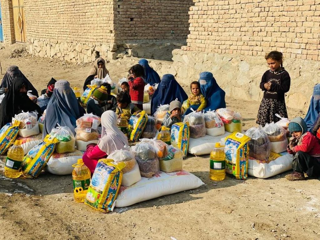 Providing food items to poor households